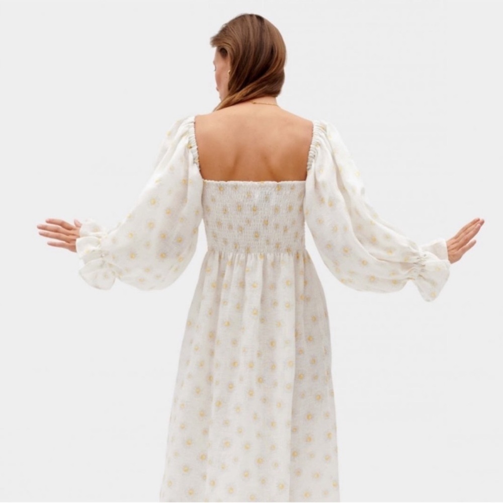 Sleeper Atlanta Daisy Print Linen Dress - Size Medium - Picture 5 of 10